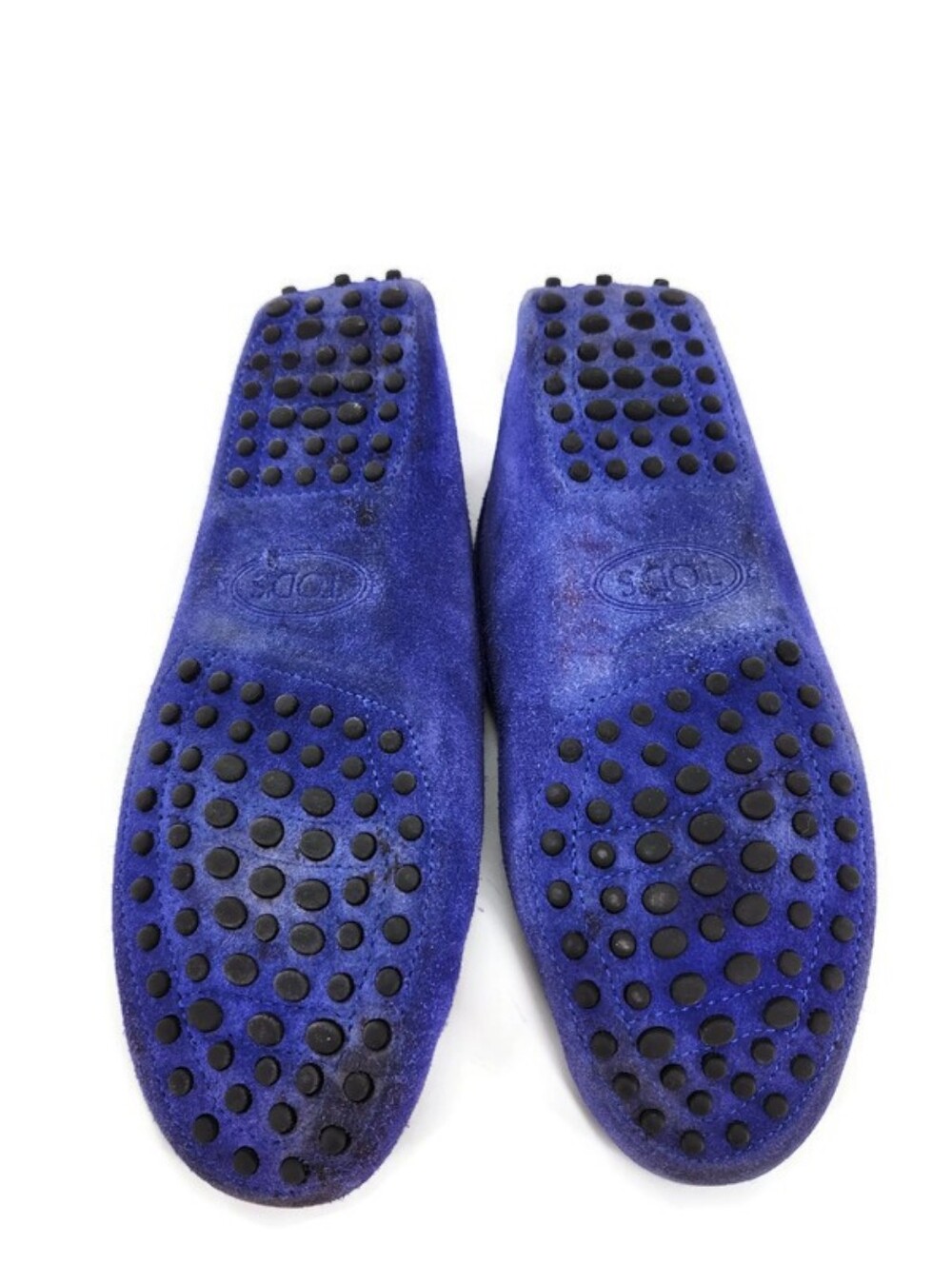 Tod's Gommino Vibrant Dark Blue Suede Slip-On Moc-Toe Driving Penny Loafers - Picture 11 of 15